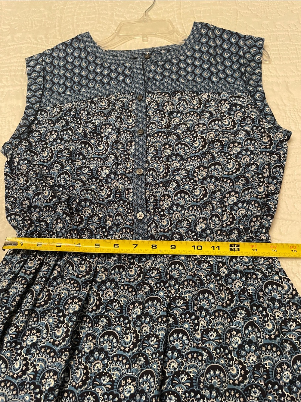 Loft Outlet Sleeveless Summer Dress Small Blue Paisley & Floral Print Dress - Picture 9 of 11